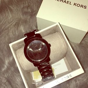 Michael Kors Black on black crystal face watch!